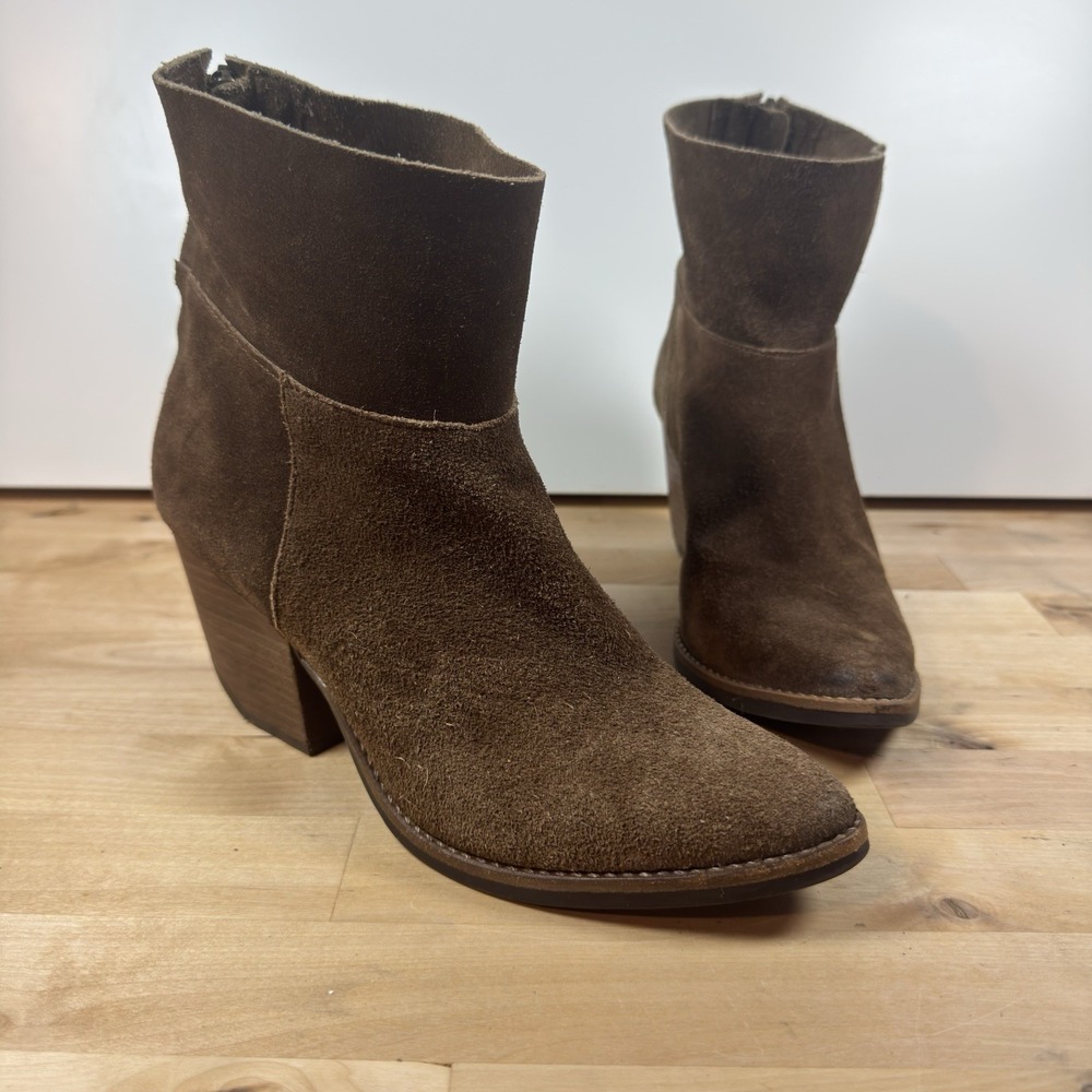 Anthropologie Matisse SOHO Brown Suede Ankle Booties Boho Festival Boots Size 8